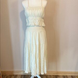 Japna Cream A-Line Skirt